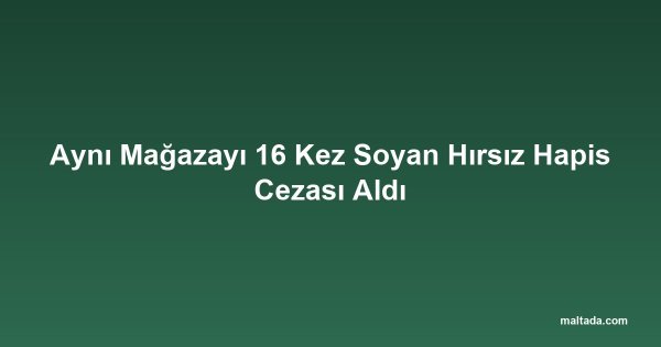 Aynı Mağazayı 16 Kez Soyan Hırsız Hapis Cezası Aldı