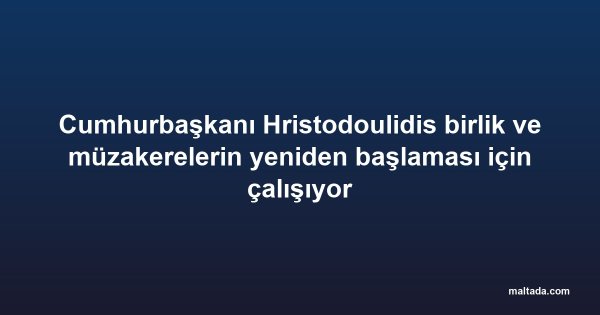 Cumhurbaşkanı Hristodoulidis birlik ve müzakerelerin yeniden başlaması için çalışıyor