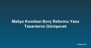 Maliye Komitesi Borç Reformu Yasa Tasarılarını Görüşecek