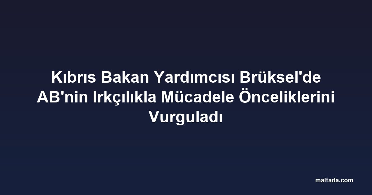 Kıbrıs Bakan Yardımcısı Brüksel'de AB'nin Irkçılıkla Mücadele Önceliklerini Vurguladı