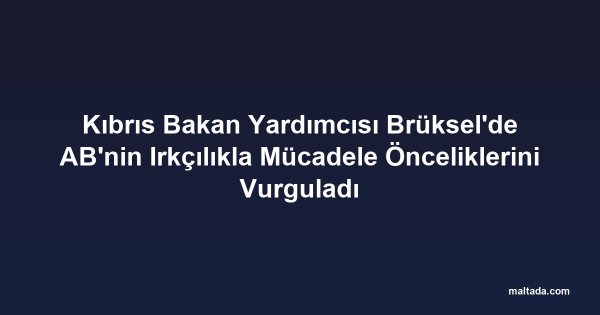 Kıbrıs Bakan Yardımcısı Brüksel'de AB'nin Irkçılıkla Mücadele Önceliklerini Vurguladı