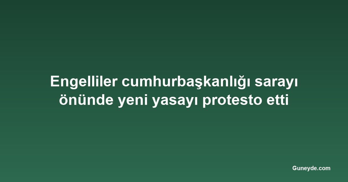Engelliler cumhurbaşkanlığı sarayı önünde yeni yasayı protesto etti