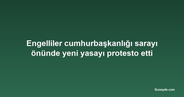 Engelliler cumhurbaşkanlığı sarayı önünde yeni yasayı protesto etti
