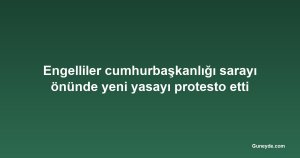 Engelliler cumhurbaşkanlığı sarayı önünde yeni yasayı protesto etti
