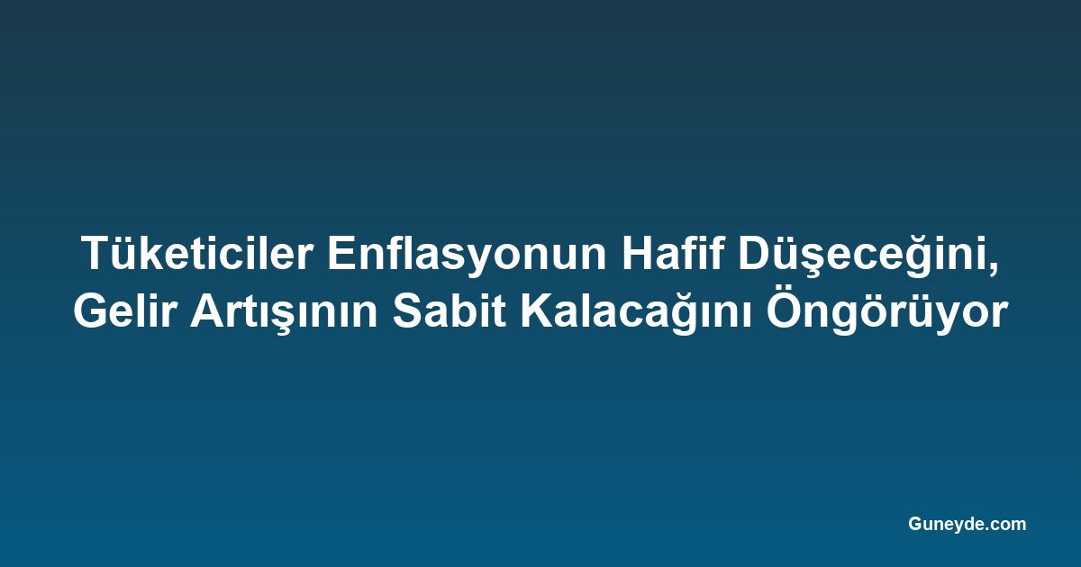 Tüketiciler Enflasyonun Hafif Düşeceğini, Gelir Artışının Sabit Kalacağını Öngörüyor
