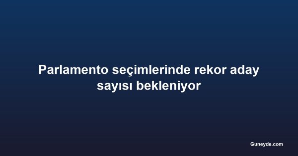 Parlamento seçimlerinde rekor aday sayısı bekleniyor