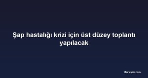 Şap hastalığı krizi için üst düzey toplantı yapılacak