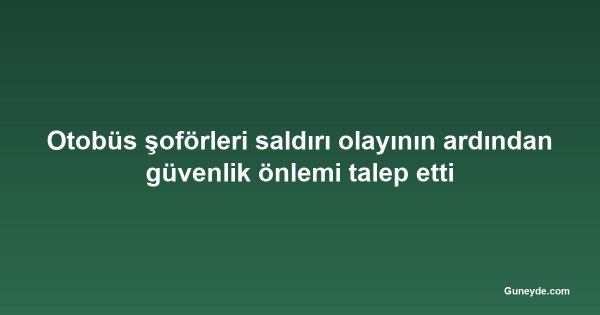 Otobüs şoförleri saldırı olayının ardından güvenlik önlemi talep etti