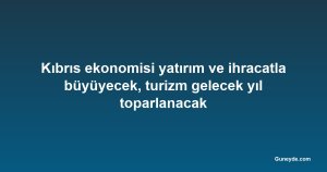 Kıbrıs ekonomisi yatırım ve ihracatla büyüyecek, turizm gelecek yıl toparlanacak