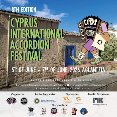 8. Kıbrıs Uluslararası Akordeon Festivali Haziran'da Aglantzia'da