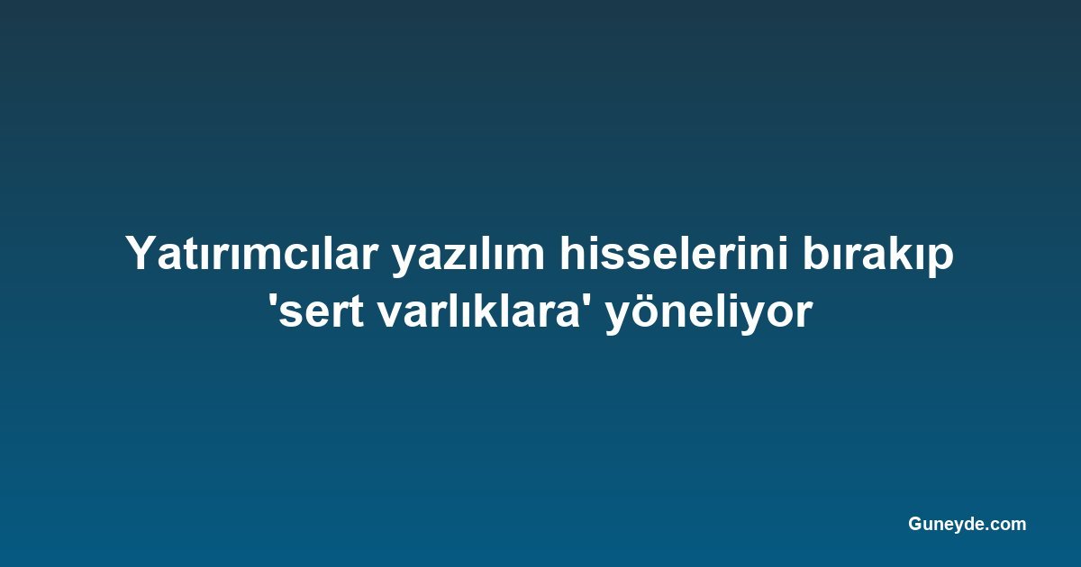 Yatırımcılar yazılım hisselerini bırakıp 'sert varlıklara' yöneliyor