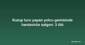 Kutup turu yapan yolcu gemisinde hantavirüs salgını: 3 ölü