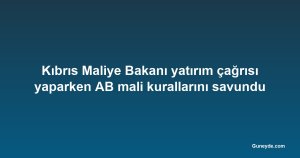 Kıbrıs Maliye Bakanı yatırım çağrısı yaparken AB mali kurallarını savundu