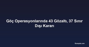 Göç Operasyonlarında 43 Gözaltı, 37 Sınır Dışı Kararı