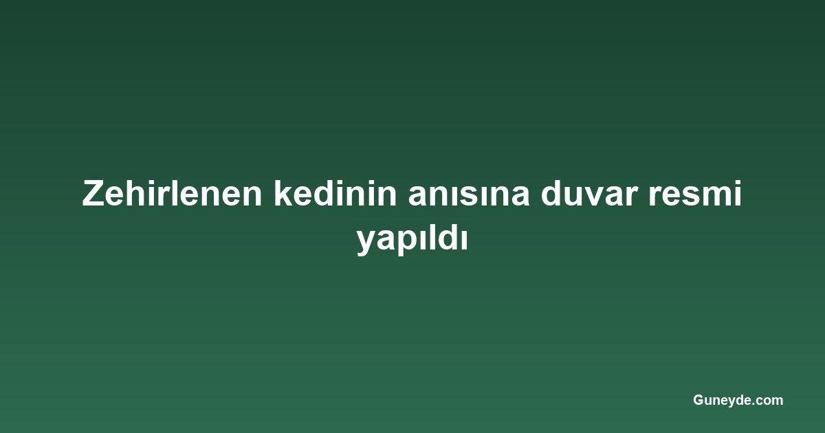 Zehirlenen kedinin anısına duvar resmi yapıldı