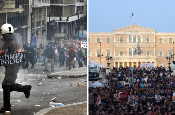 Yunanistan'da kemer sıkma karşıtı kitlesel protestolar 2010'da başladı