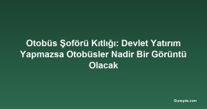 Otobüs Şoförü Kıtlığı: Devlet Yatırım Yapmazsa Otobüsler Nadir Bir Görüntü Olacak