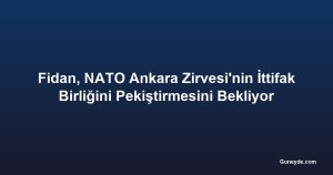 Fidan, NATO Ankara Zirvesi'nin İttifak Birliğini Pekiştirmesini Bekliyor