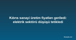 Kıbrıs sanayi üretim fiyatları geriledi: elektrik sektörü düşüşü tetikledi