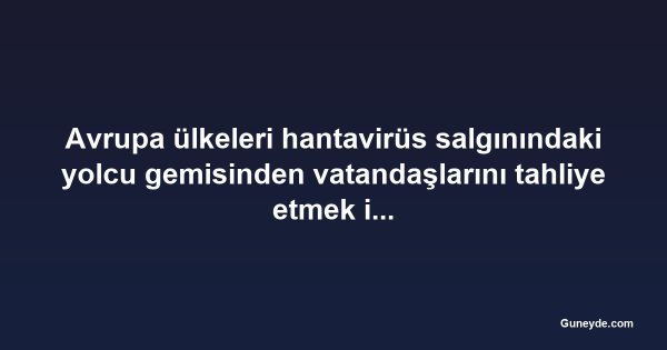 Avrupa ülkeleri hantavirüs salgınındaki yolcu gemisinden vatandaşlarını tahliye etmek için uçak gönderiyor
