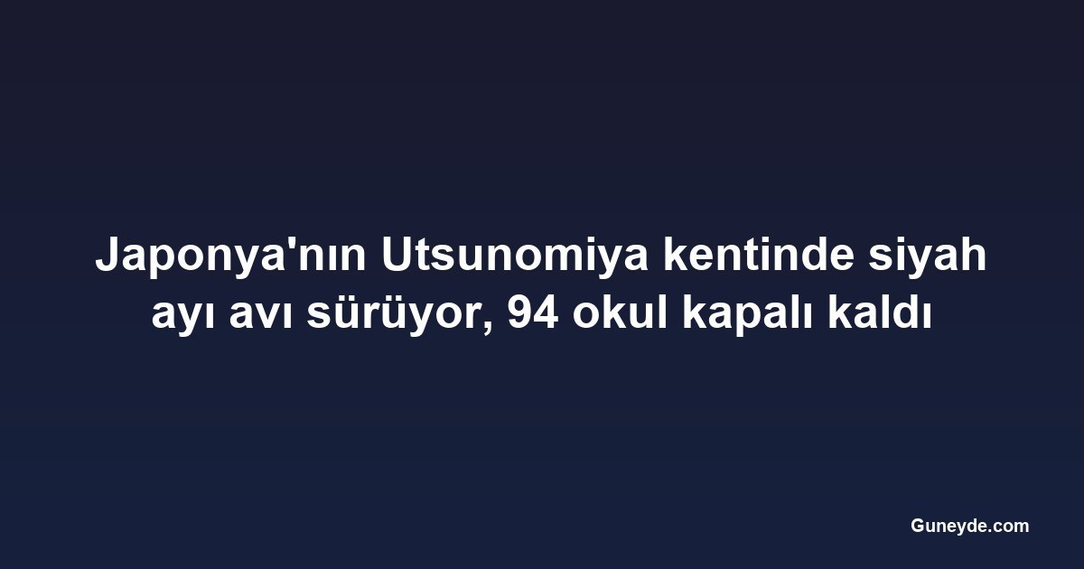 Japonya'nın Utsunomiya kentinde siyah ayı avı sürüyor, 94 okul kapalı kaldı