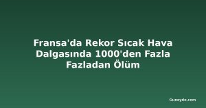 Fransa'da Rekor Sıcak Hava Dalgasında 1000'den Fazla Fazladan Ölüm