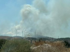 Gönüllü itfaiyeci Kalo Chorio yangınını söndürürken düştü