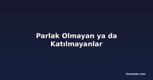 Parlak Olmayan ya da Katılmayanlar
