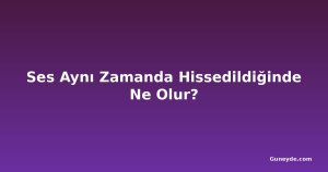 Ses Aynı Zamanda Hissedildiğinde Ne Olur?