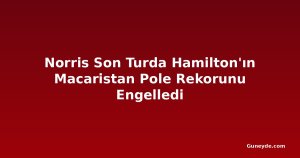 Norris Son Turda Hamilton'ın Macaristan Pole Rekorunu Engelledi