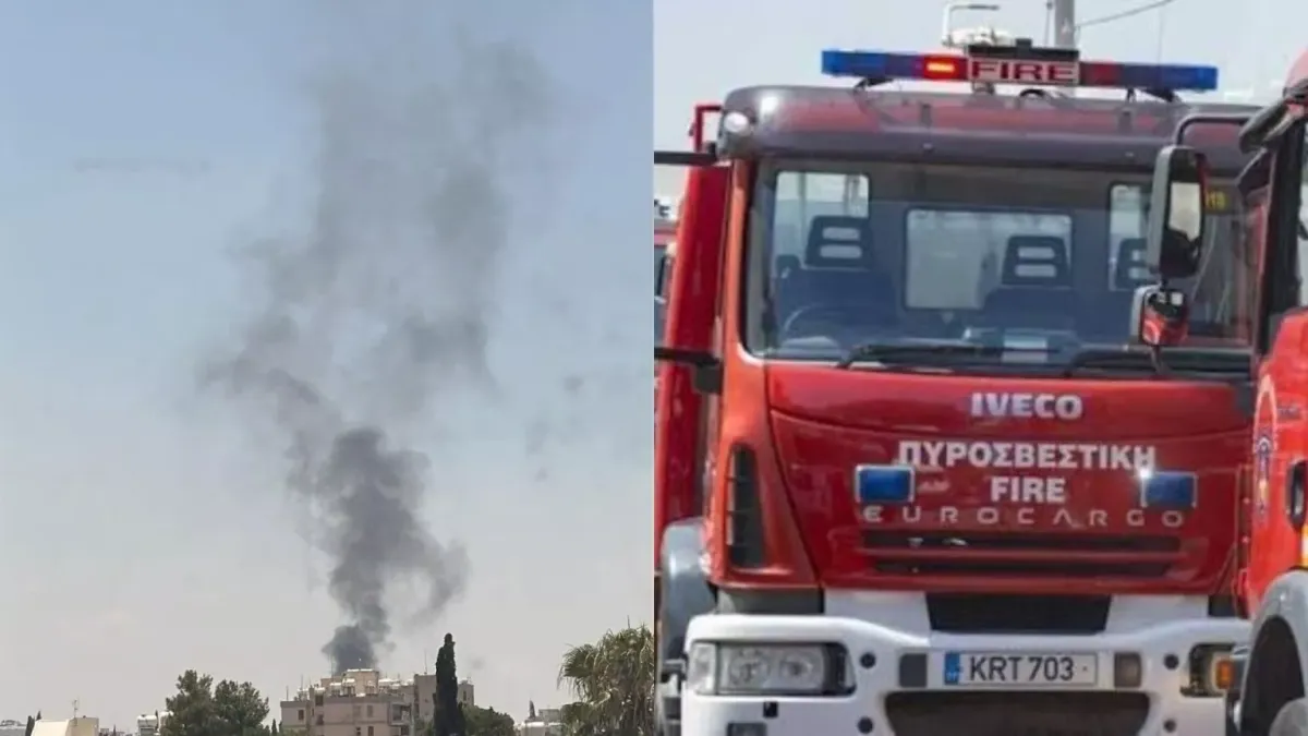 Strovolos'ta kamyon alev aldı: Lefkoşa semaları kara dumanla kaplandı