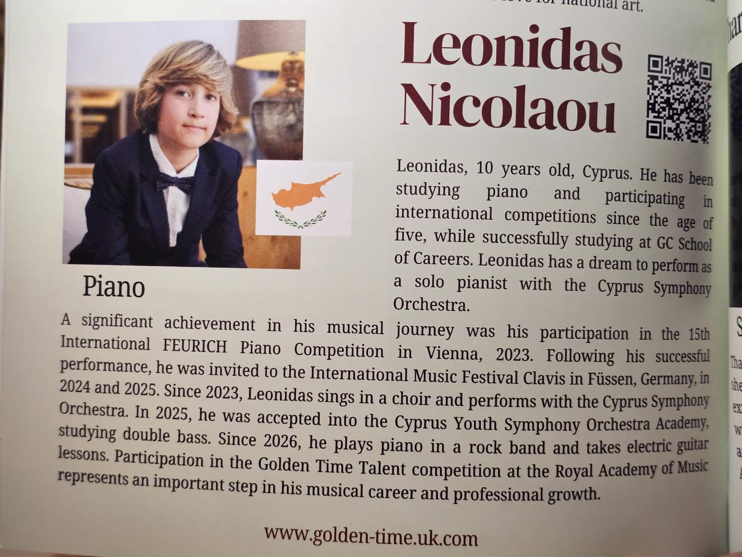 Leonidas Nicolaou ödül töreninde