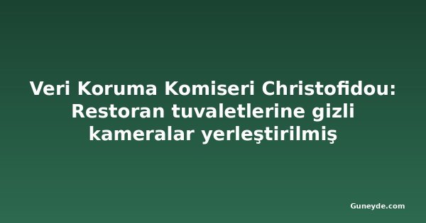 Veri Koruma Komiseri Christofidou: Restoran tuvaletlerine gizli kameralar yerleştirilmiş