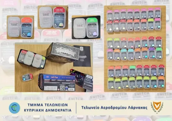 Larnaka Havalimanı'nda Çocuk Oyuncakları İlan Edilen Pakette 48 Adet THC Vape Ele Geçirildi