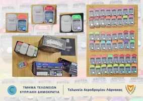 Larnaka Havalimanı'nda Çocuk Oyuncakları İlan Edilen Pakette 48 Adet THC Vape Ele Geçirildi