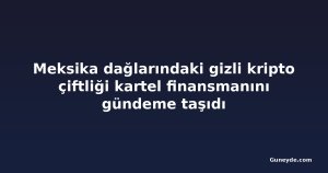 Meksika dağlarındaki gizli kripto çiftliği kartel finansmanını gündeme taşıdı