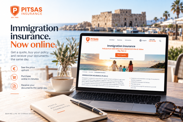 Pitsas Insurance Kıbrıs'ta göçmenlik sigortası için çevrimiçi platform başlattı