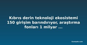 Kıbrıs derin teknoloji ekosistemi 150 girişim barındırıyor, araştırma fonları 1 milyar euroya yaklaşıyor