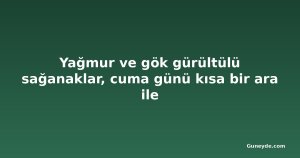 Yağmur ve gök gürültülü sağanaklar, cuma günü kısa bir ara ile