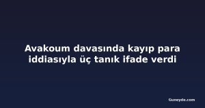 Avakoum davasında kayıp para iddiasıyla üç tanık ifade verdi