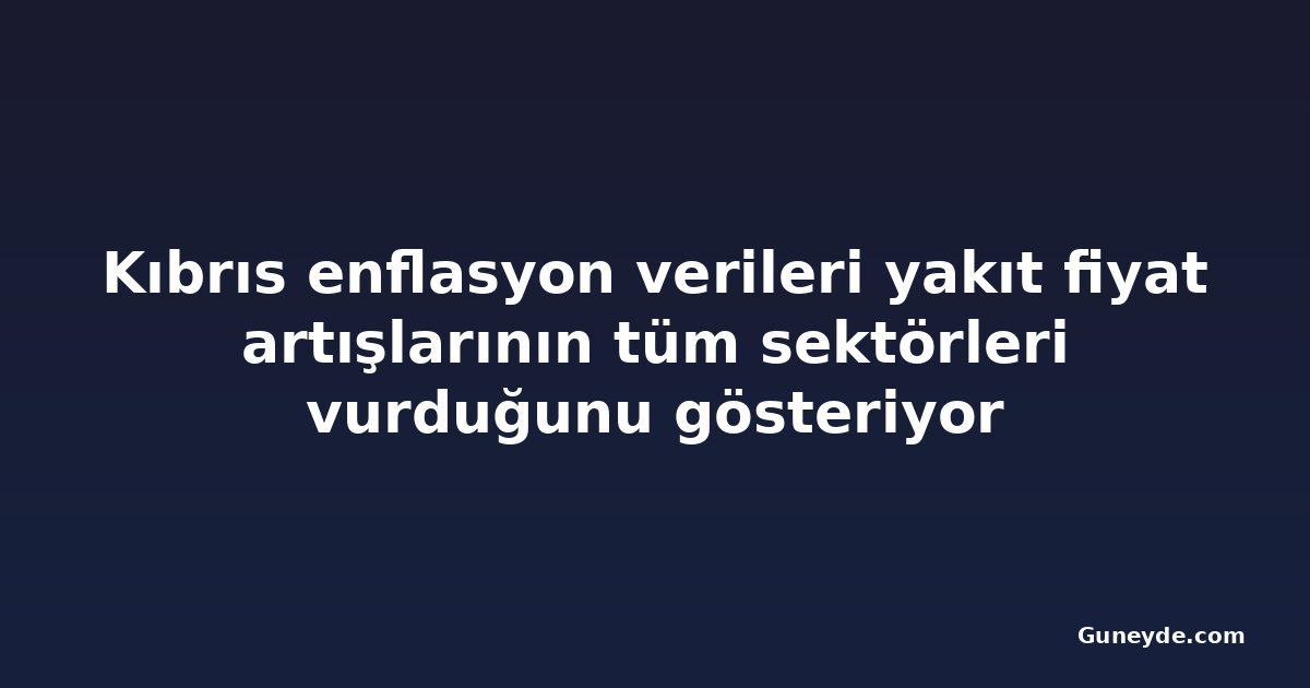 Kıbrıs enflasyon verileri yakıt fiyat artışlarının tüm sektörleri vurduğunu gösteriyor
