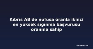 Kıbrıs AB'de nüfusa oranla ikinci en yüksek sığınma başvurusu oranına sahip
