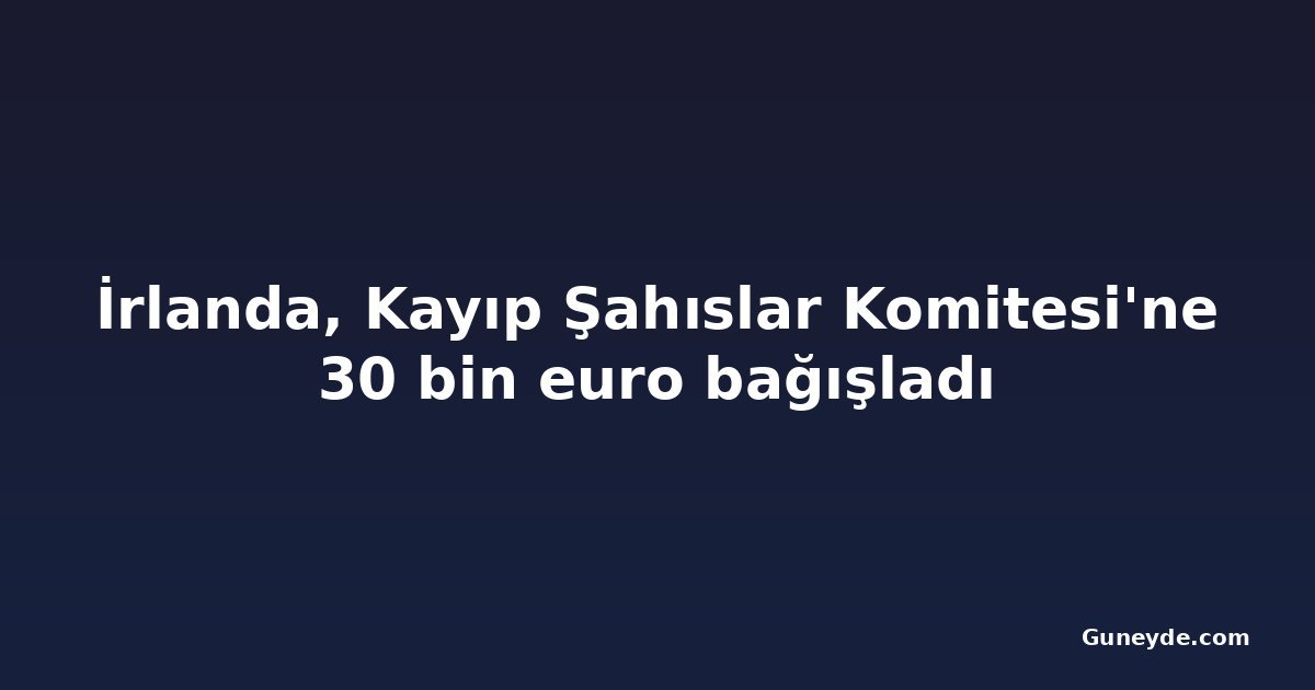 İrlanda, Kayıp Şahıslar Komitesi'ne 30 bin euro bağışladı