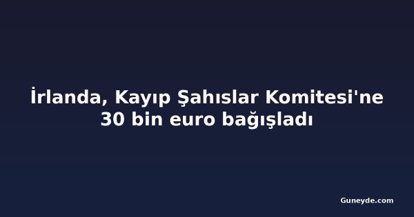 İrlanda, Kayıp Şahıslar Komitesi'ne 30 bin euro bağışladı