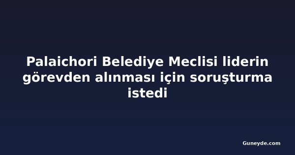 Palaichori Belediye Meclisi liderin görevden alınması için soruşturma istedi