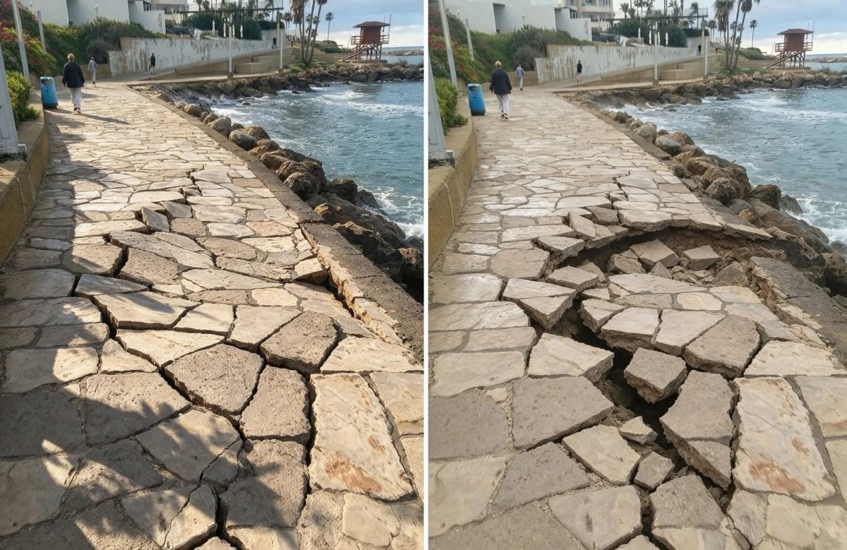 Baf'ta Almyra Otel altındaki yaya yolu için uyarı: Onarım gelecek hafta başlıyor