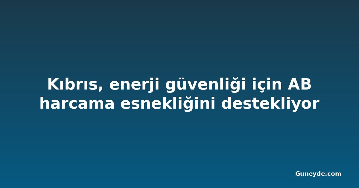 Kıbrıs, enerji güvenliği için AB harcama esnekliğini destekliyor