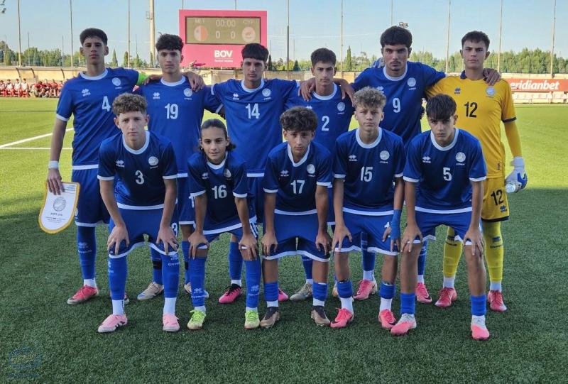 Kıbrıs U-15 Milli Takımı, beş kez direğe çarpmasına rağmen Malta'ya 3-2 yenildi