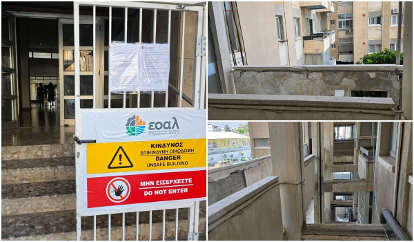 Larnaka merkezindeki büyük apartman tehlikeli bulundu, onlarca kişi ve işletme boşaltmaya çağrıldı