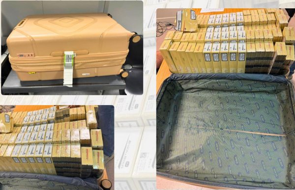 Baf havalimanı'nda İngiliz yolcudan 175 koli kaçak sigara ele geçirildi